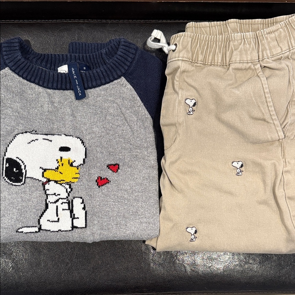 Cute Janie and Jack Matching Snoopy Sweater and Long-pants (Cotton & Size 10)